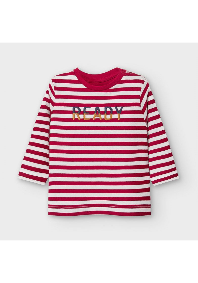 MAYORAL Sarkans kokvilnas svītrains krekliņš