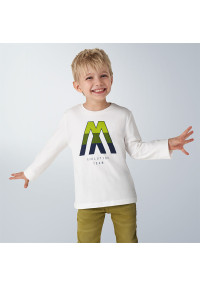 MAYORAL Balts T-krekls ar printu