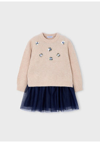 Kombinēta adīta kleita