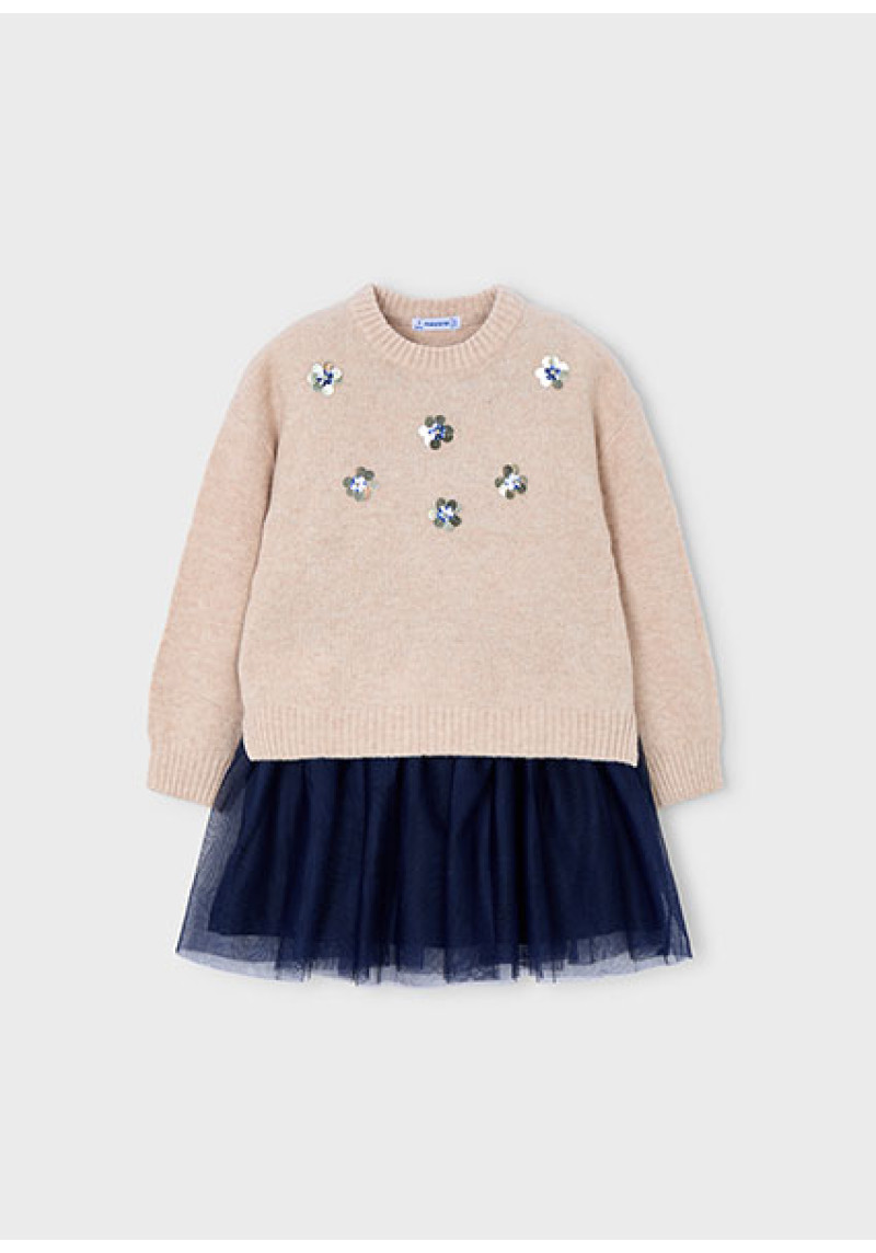 Kombinēta adīta kleita