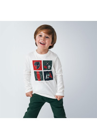 MAYORAL Balts T-krekls ar printu