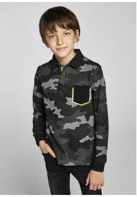 MAYORLA Garroku polo ar militārā printu