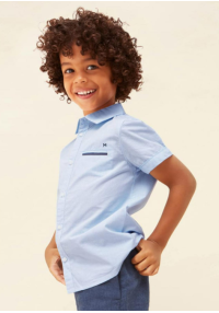 MAYORAL Kokvilnas gaiši zils īsroku krekls