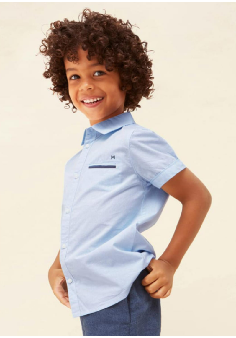 MAYORAL Kokvilnas gaiši zils īsroku krekls