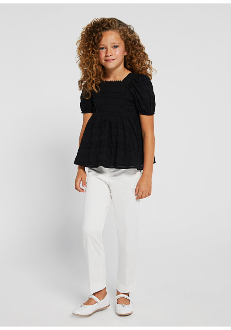 MAYORAL Baltas kokvilnas bikses