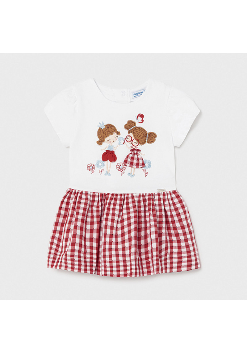 MAYORAL Kokvilnas kleitiņa ar rūtainiem svārkiem