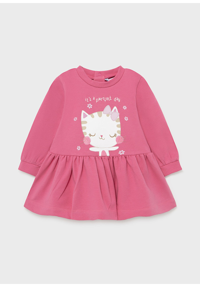 MAYORAL Rozīga kokvilnas kleitiņa ar kaķi