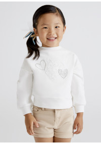 MAYORAL Kokvilnas balts džemperis ar aplikāciju