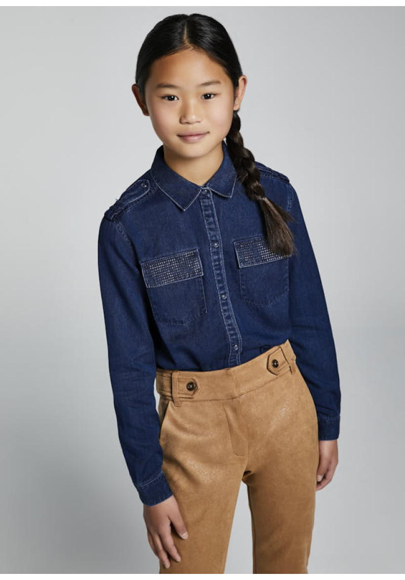 MAYORAL Tumši zils džinsa krekls