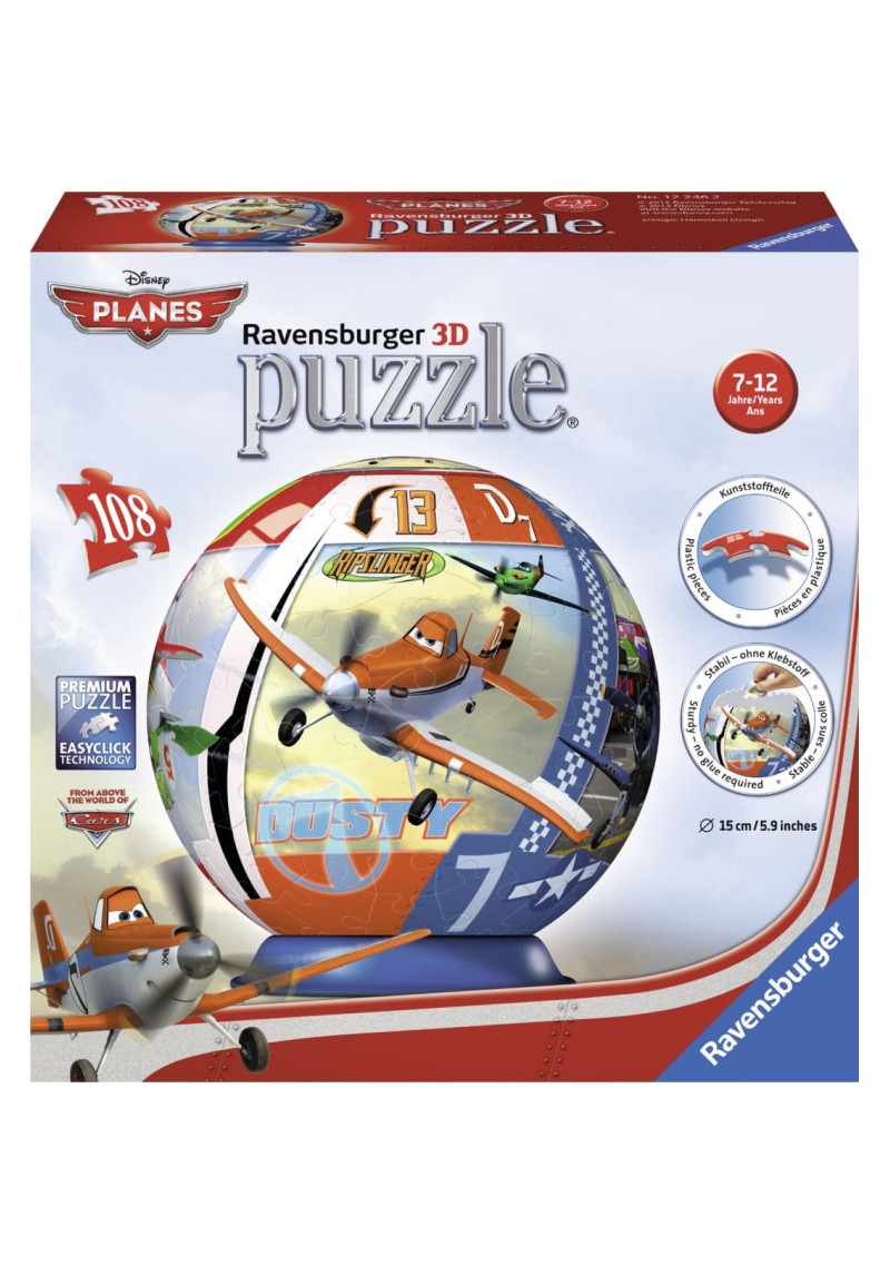 Ravensburger Apaļā puzzle 108 Disnej Planes