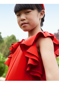 Abel&Lula Sarkans kombinezons ar volāneim