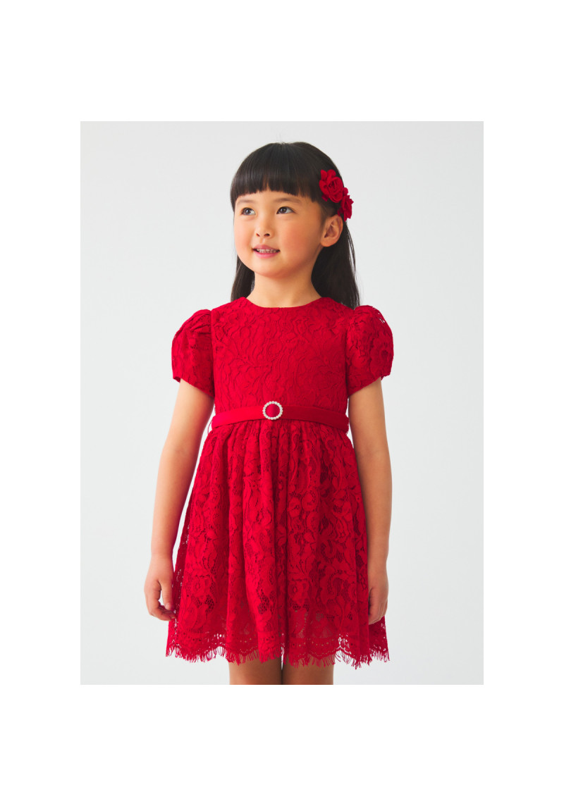 Abel&Lula Sarkana mežģīņu kleita