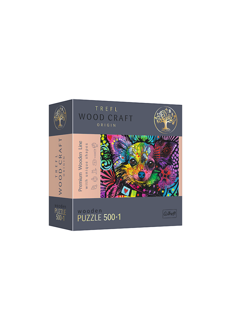 Koka puzle – Krāsains kucēns, 500gb