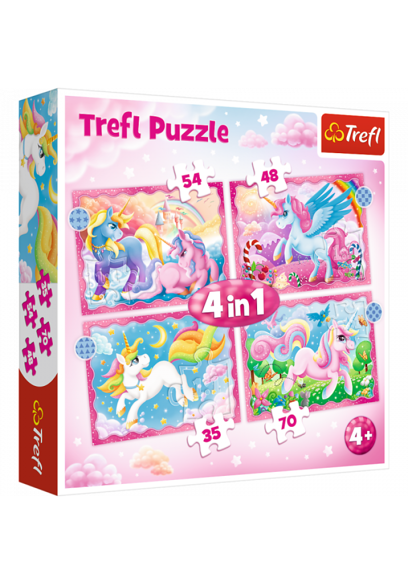 TREFL Pužļu komplekts 4in1 Vienradži