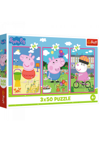 TREFL PEPPA PIG Pužļu komplekts Draudzības spēks, 3×50 gab.