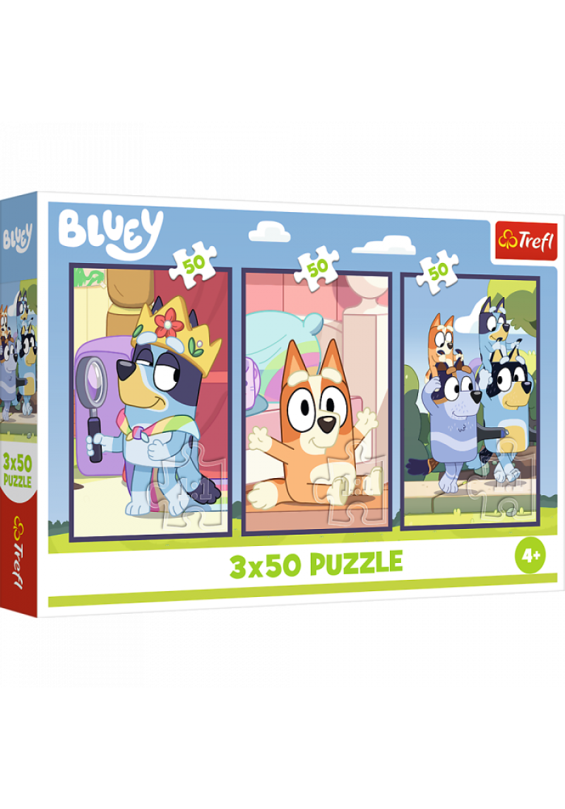TREFL BLUEY Pužļu komplekts Bluey ģimene, 3x50 gab
