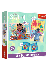 TREFL DISNEY STITCH Puzles komplekts 30 gab + 48 gab + 24 memo
